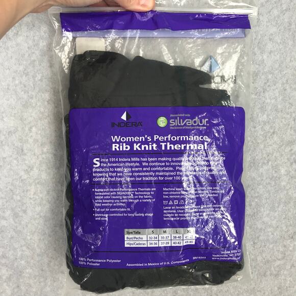 Indera Thermal Top XXL Ribbed Knit Silvadur Base Layers Wicking Soft Ski Snow - Picture 5 of 7